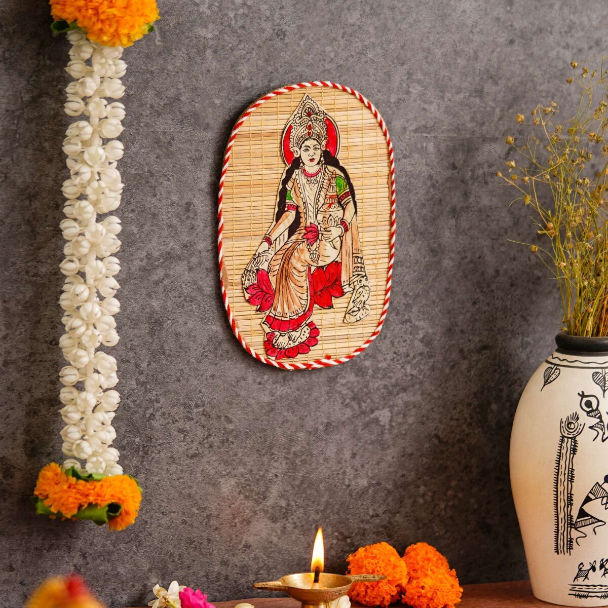 Bamboo Hand Crafted Wall Hangings Of Godess Laxmi Ji For Home Decor