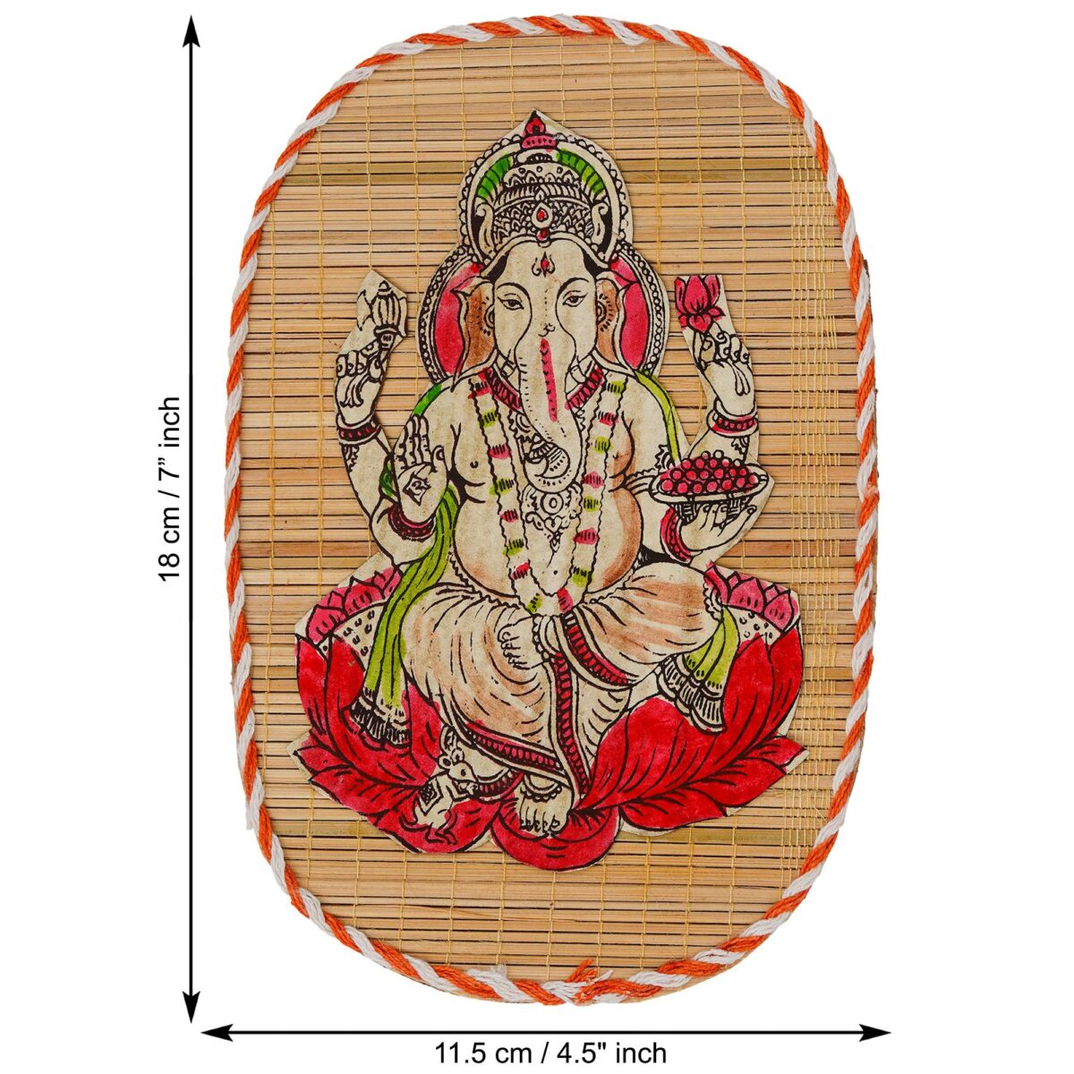 Bamboo Hand Crafted Wall Hangings Of Ganesh Ji And Laxmi Ji For Home Decor