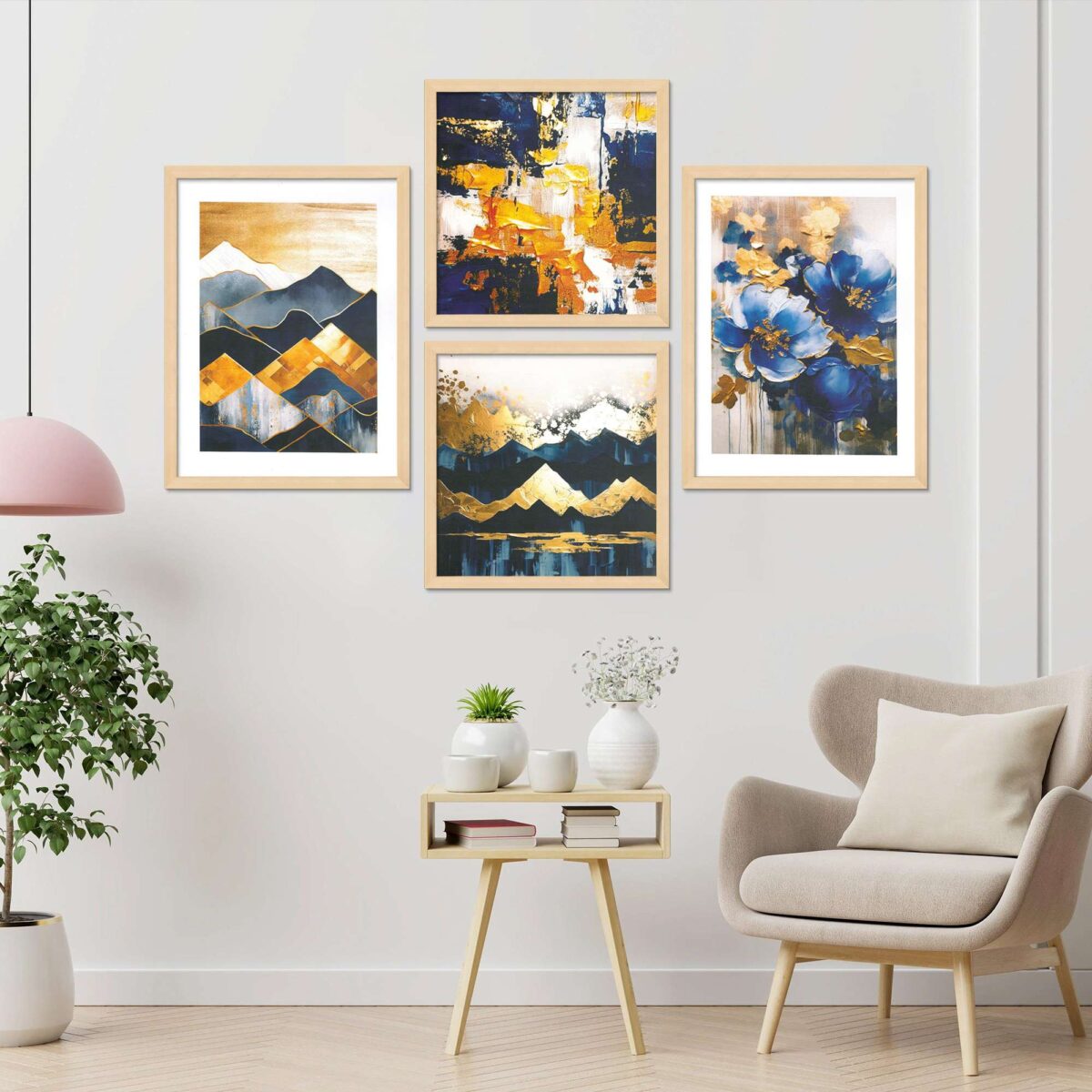 SET OF 4 DIGITAL WALL PAINTING