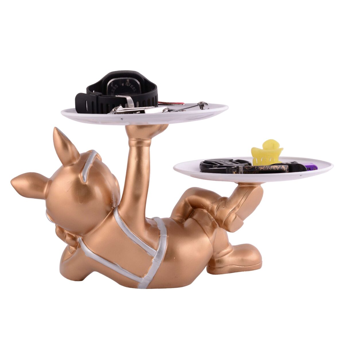 Cool Dog Showpiece with Plate for Home Dcor Item | Kitchen,Bedroom,Office,Dinning Table Decorative Item - Image 3