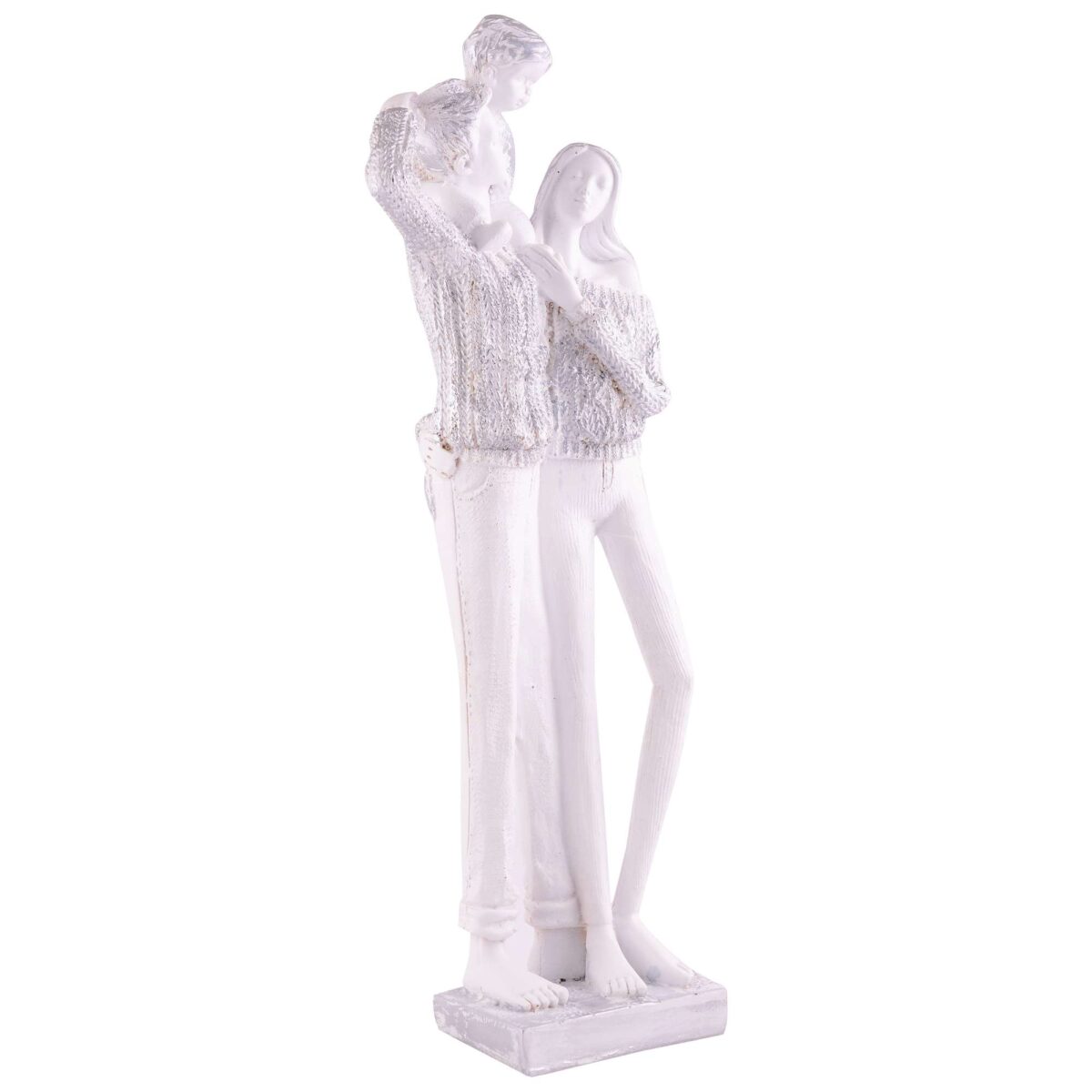 MOTHER and Father with Child complete faimily Love golden white Statue showpiece for Home Decor and Gifting - Image 3